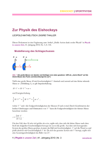 Zur Physik des Eishockeys - Wiley-VCH