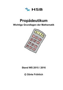 Skript Propädeutikum Mathematik