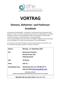 sfne Vortrag Alzheimer - Demenz, Alzheimer- und Parkinson