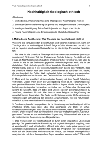 Nachhaltigkeit theologisch-ethisch - Katholisch