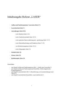 Inhaltsangabe Referat „LASER“