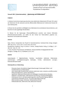 Versuch VM 4 (Veterinärmedizin) „Spannung und Widerstand“