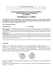 Probeklausur - Lehrstuhl für Optik, Uni Erlangen