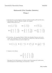 Mathematik II für Chemiker (Bachelor) ¨Ubung 1