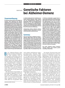 Genetische Faktoren bei Alzheimer-Demenz