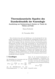 Thermodynamische Aspekte des Standardmodells der Kosmologie