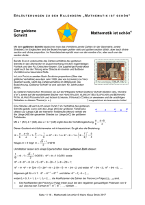 Goldener Schnitt - Mathematik ist schön