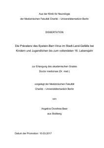 Die Pr&auml;valenz des Epstein-Barr-Virus im Stadt - diss.fu