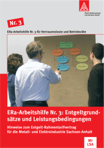 ERa-Arbeitshilfe Nr. 3 - IG Metall Bezirk Niedersachsen und