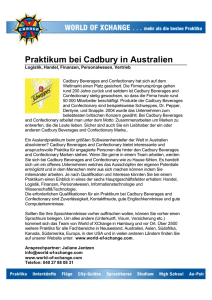 Praktikum bei Cadbury in Australien