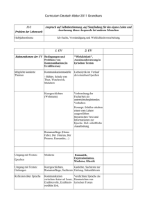 Curriculum Deutsch Abitur 2011 Grundkurs 1. UV 2. UV
