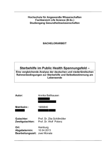 Sterbehilfe im Public Health Spannungsfeld –