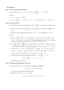 Hausaufgaben H2.1. Geometrische Summenformel Beweisen Sie