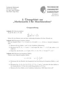 2.¨Ubungsblatt zur ” Mathematik I für