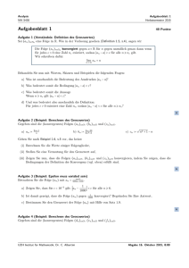Aufgabenblatt 1: Analysis @030ab6d - Institut für Mathematik