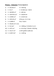 Prisma – Volumen (Textaufgaben)