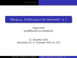 Übung zu „Einführung in die Informatik“ # 7