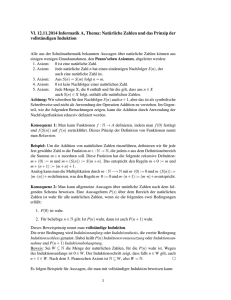 Vl. 12.11.2014 Informatik A, Thema: Nat ürliche Zahlen und das