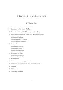 ToDo-Liste für`s Mathe-Abi 2009