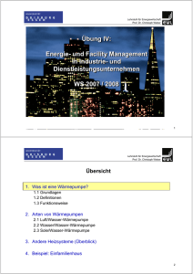 Übung IV: Energie- und Facility Management in Industrie