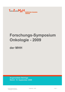 Forschungs-Symposium Onkologie - 2009