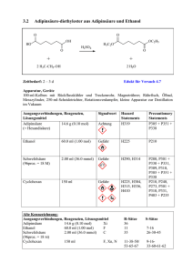 3.2 Adipinsäure-diethylester aus Adipinsäure und Ethanol