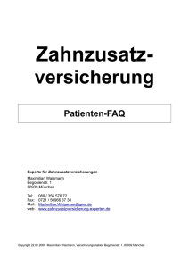 Patienten-FAQ. - Zahnzusatzversicherung Vergleich