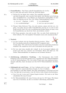 Lk Mathematik in 12/1 2. Klausur 01. 02. 2010 Nachholklausur 2