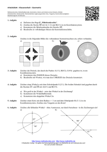 Arbeitsblatt – Klassenarbeit – Geometrie 1. Aufgabe a) Definiere