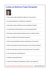 Ludwig van Beethoven Fragen Übungsblatt