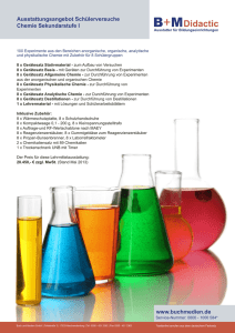 Ausstattungsangebot Schülerversuche Chemie Sekundarstufe I