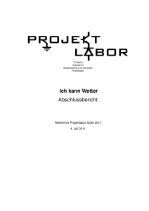 Ich kann Wetter Abschlussbericht - Projektlabor