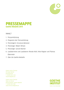 Pressemappe Goethe-Medaille 2014 - Goethe