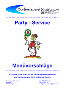Party - Service Menüvorschläge