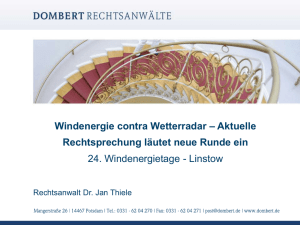 Windenergie contra Wetterradar &ndash; Aktuelle Rechtsprechung l&auml;utet