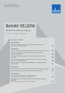 BetrAV 05\2016 - Arbeitsgemeinschaft für betriebliche