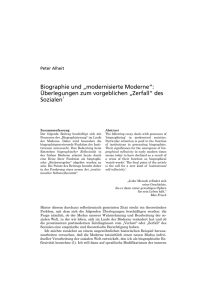 Biographie und „modernisierte Moderne“: Überlegungen zum