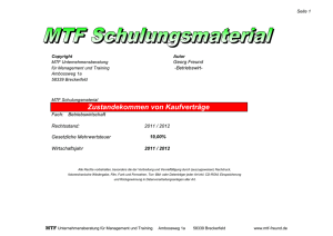 Zustandekommen von Kaufverträge