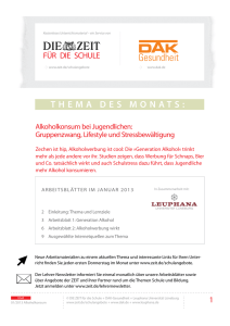 Januar: Alkoholkonsum bei Jugendlichen