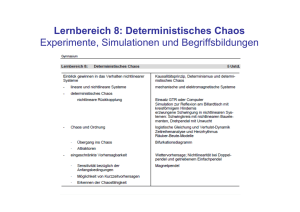 Lernbereich 8: Deterministisches Chaos Experimente, Simulationen