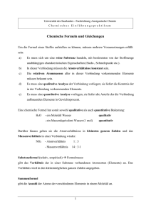 Übungen Chemische Formeln WS 2015/16