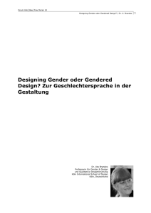 Designing Gender oder Gendered Design? Zur Geschlechtersprache in