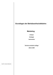 Grundlagen der Betriebswirtschaftslehre Marketing