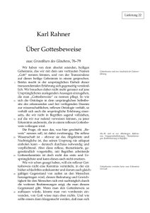 22. Text von Karl Rahner: Über Gottesbeweise, aus