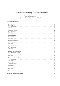 Zusammenfassung Graphentheorie aus Diskrete