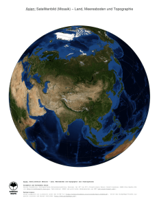 Asien: Satellitenbild (Mosaik) − Land, Meeresboden und Topographie