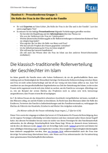 Die klassisch-traditionelle Rollenverteilung der Geschlechter im Islam