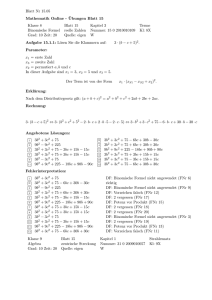 Blatt Nr 15.05 Mathematik Online - ¨Ubungen Blatt 15 Klasse 8 Blatt