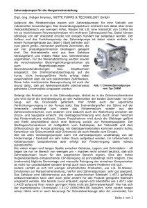 H.Kremer, Zahnradpumpen für die Margarineherstellung