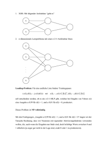 Page 1 1. XOR: Mit folgender Architektur “geht es” 2. n